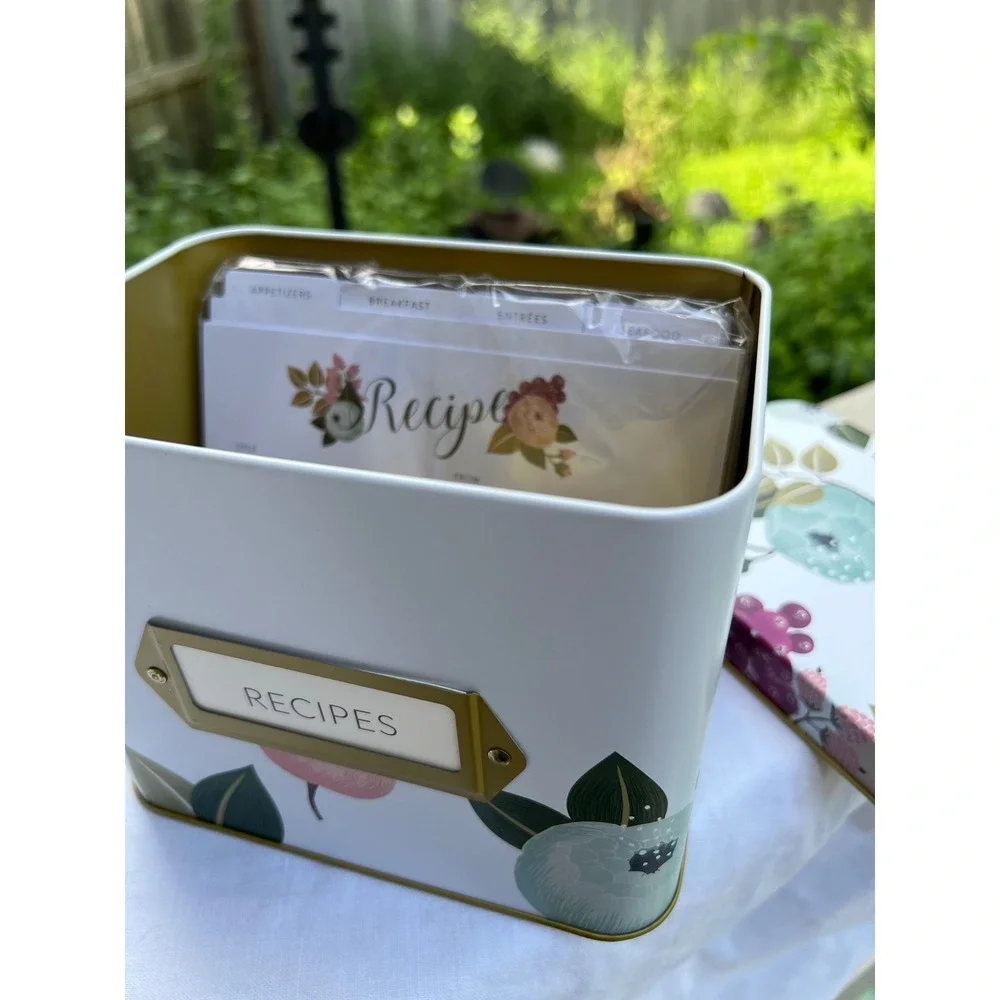 Recipe Box w/Cards by Polite Society, vintage-style - preserving family recipes.